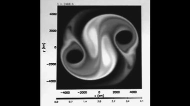 Компьютерное моделирование двух циклонов на южном полюсе Венеры