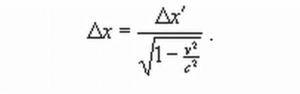 формула сокращения длины