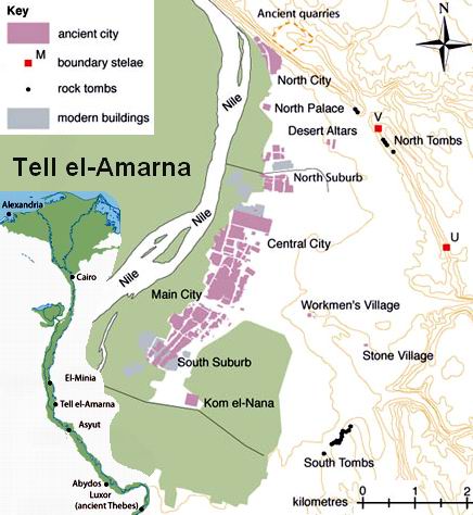 Карта Амарны (Tell el-Amarna) или Ахетатона