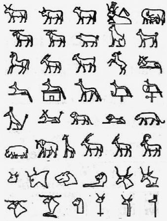 Иероглифы животных