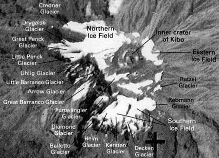 Спутниковая фотография Килиманджаро 1980 года