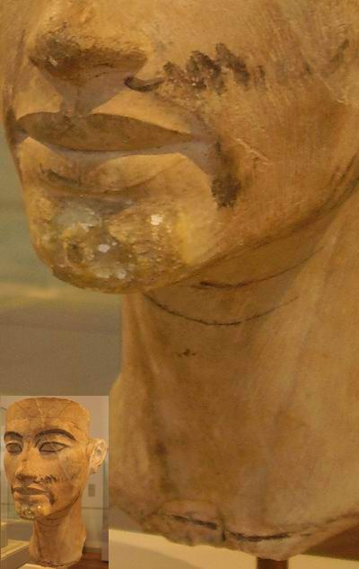 Лицо Эхнатона с метками Тутмоса