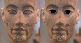 Слепая и зрячая голова незаконченной Нефертити (Эхнатона)